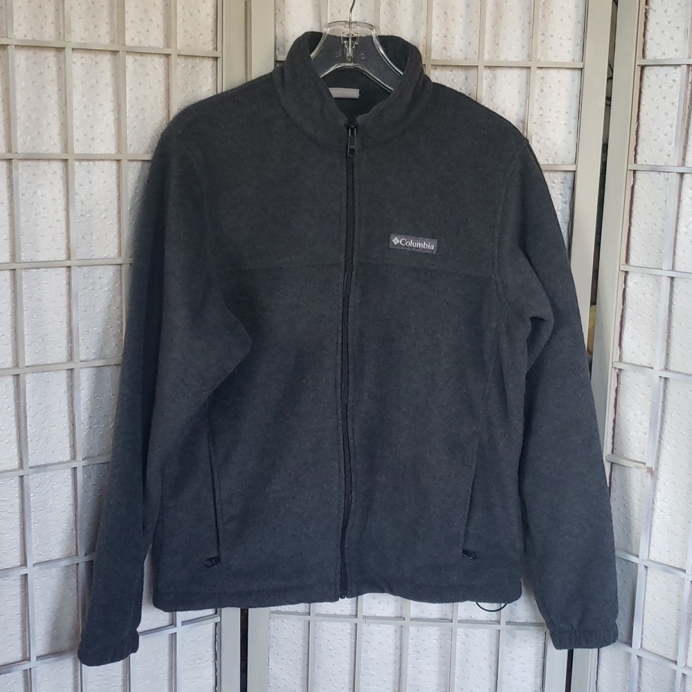 Columbia dark gray full zip fleece mens sweater S